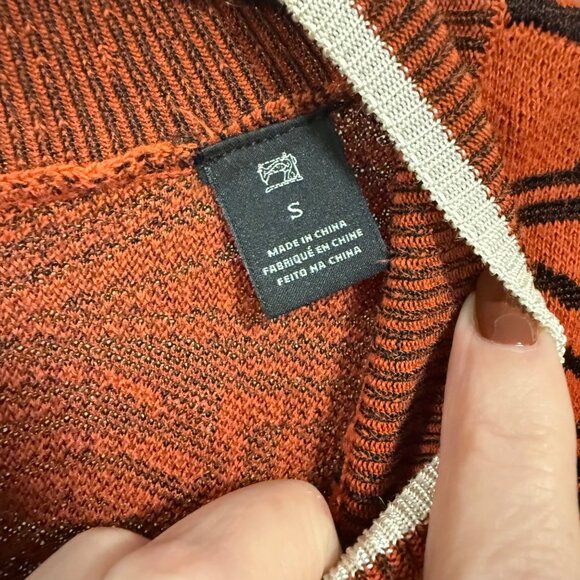 Scotch & Soda Crewneck Orange Black Knit Sweater Women's Size S - Picture 6 of 11